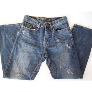 Young Mens AMERICAN EAGLE Relaxed Straight Jeans 28 x 30 Medium Wash